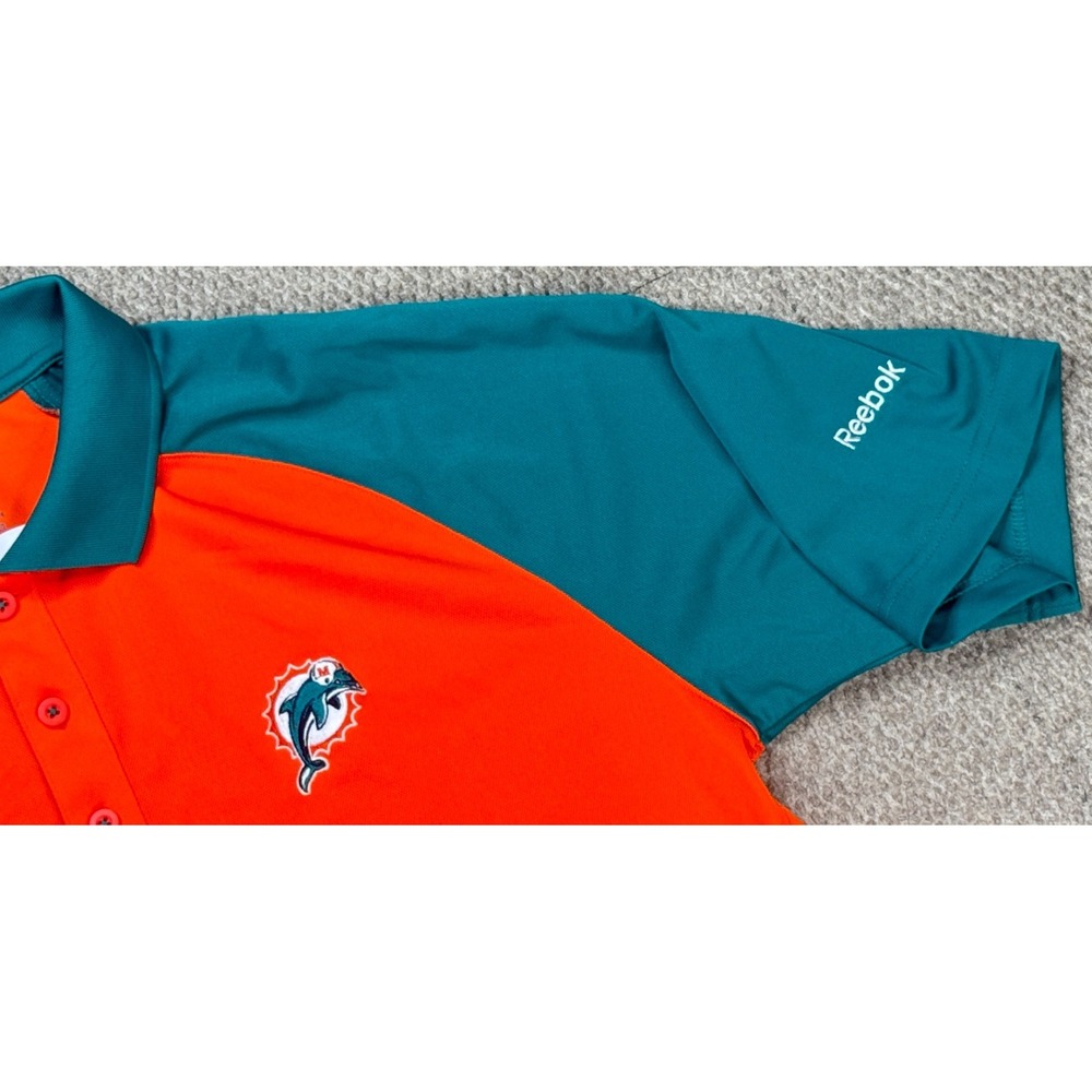 Reebok NFL‎ Embroidered Miami Dophins Golf Polo Shirt Size Large - Picture 4 of 9